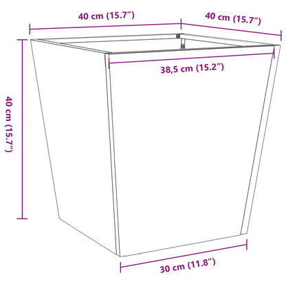 Plantenbakken 2 st 40x40x40 cm gegalvaniseerd staal