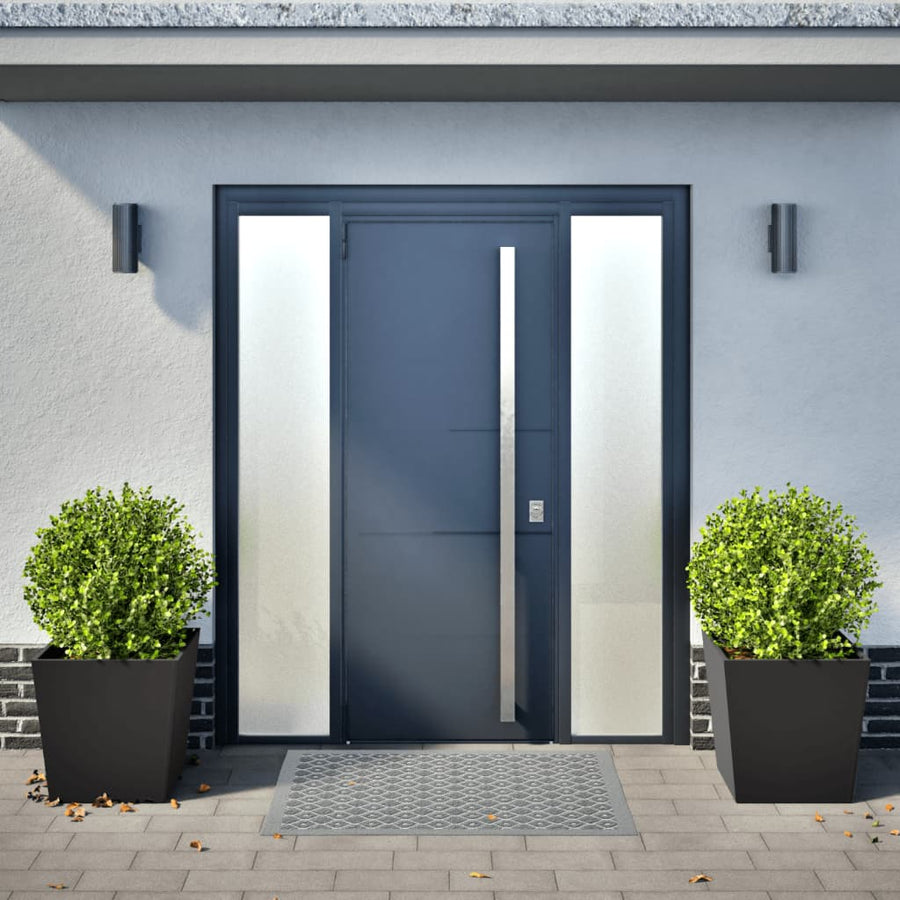 Plantenbakken 2 st 50x50x50 cm staal zwart