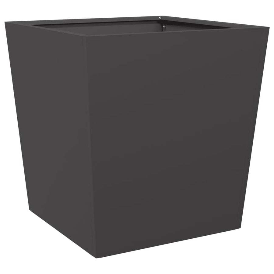 Plantenbakken 2 st 50x50x50 cm staal zwart