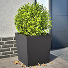 Planters 2 pcs 50x50x50 cm steel black