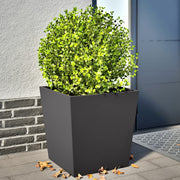 Plantenbak 50x50x50 cm staal zwart 2 stuks