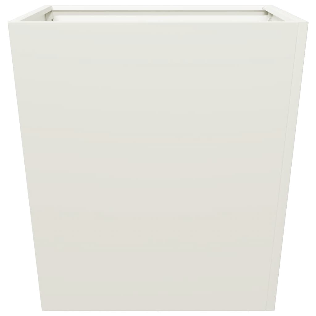 Plantenbakken 2 st 50x50x50 cm staal wit