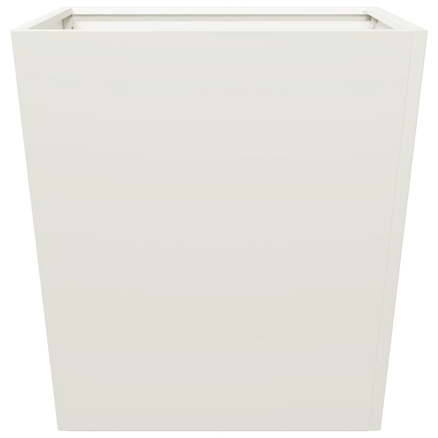 Plantenbakken 2 st 50x50x50 cm staal wit