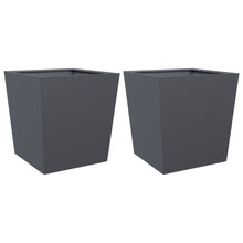 Plantenbakken 2 st 50x50x50 cm staal antracietkleurig