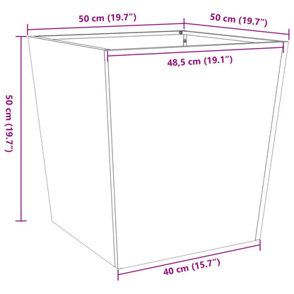 Plantenbakken 2 st 50x50x50 cm staal antracietkleurig