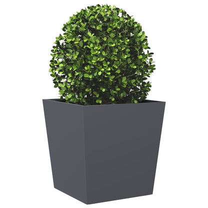 Plantenbakken 2 st 50x50x50 cm staal antracietkleurig