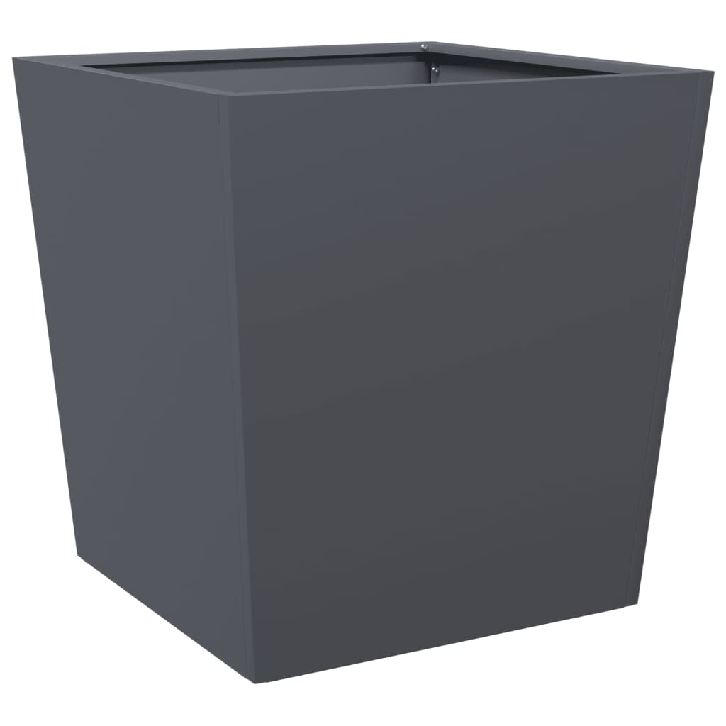 Plantenbakken 2 st 50x50x50 cm staal antracietkleurig