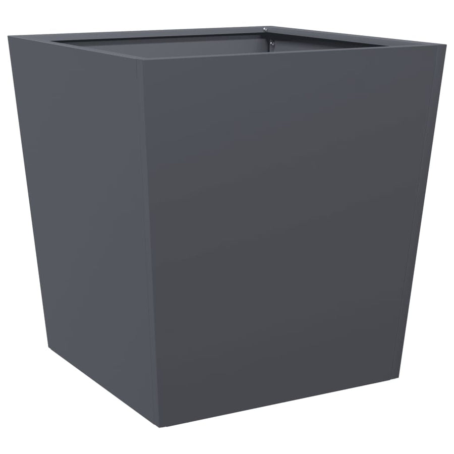 Plantenbakken 2 st 50x50x50 cm staal antracietkleurig
