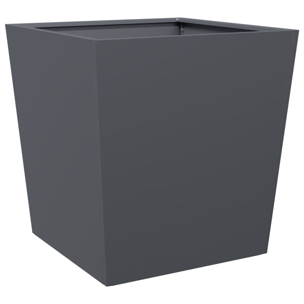 Plantenbakken 2 st 50x50x50 cm staal antracietkleurig