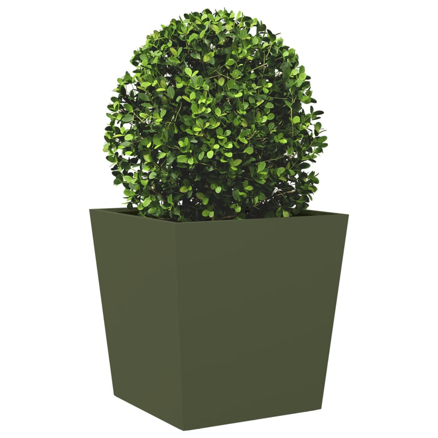 Plantenbak 50x50x50 cm staal olijfgroen