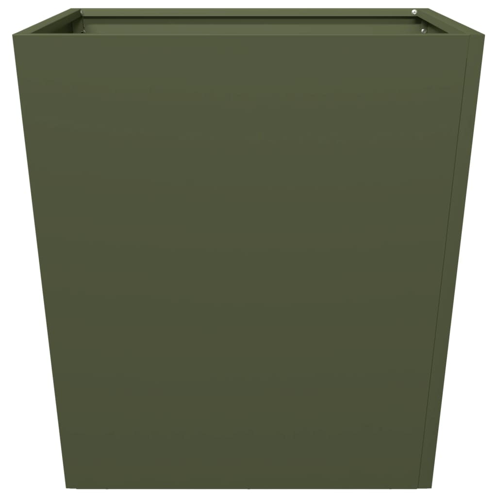 Plantenbak 50x50x50 cm staal olijfgroen
