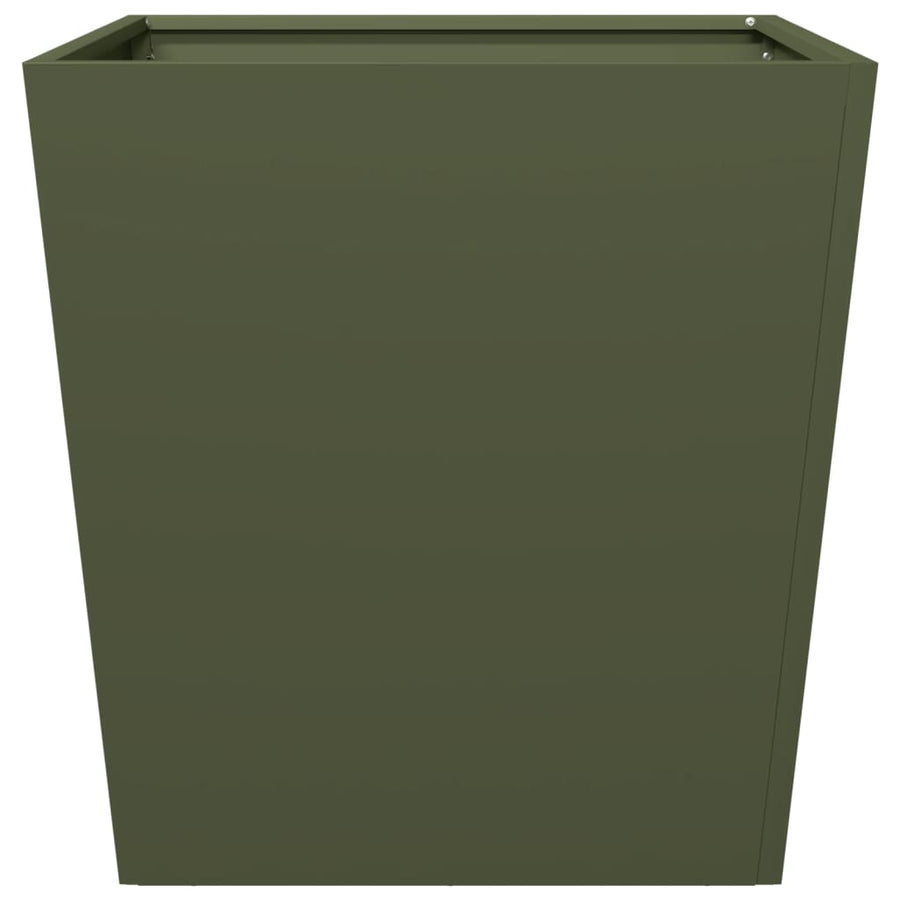 Plantenbak 50x50x50 cm staal olijfgroen