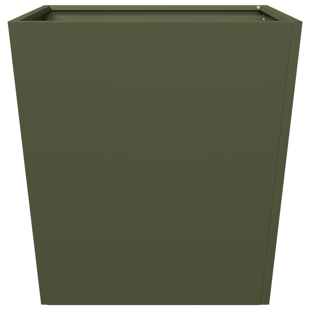 Plantenbak 50x50x50 cm staal olijfgroen