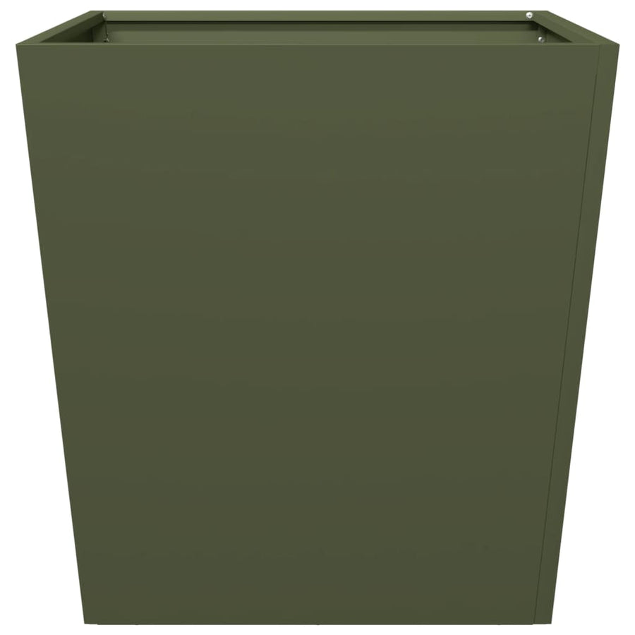 Plantenbak 50x50x50 cm staal olijfgroen