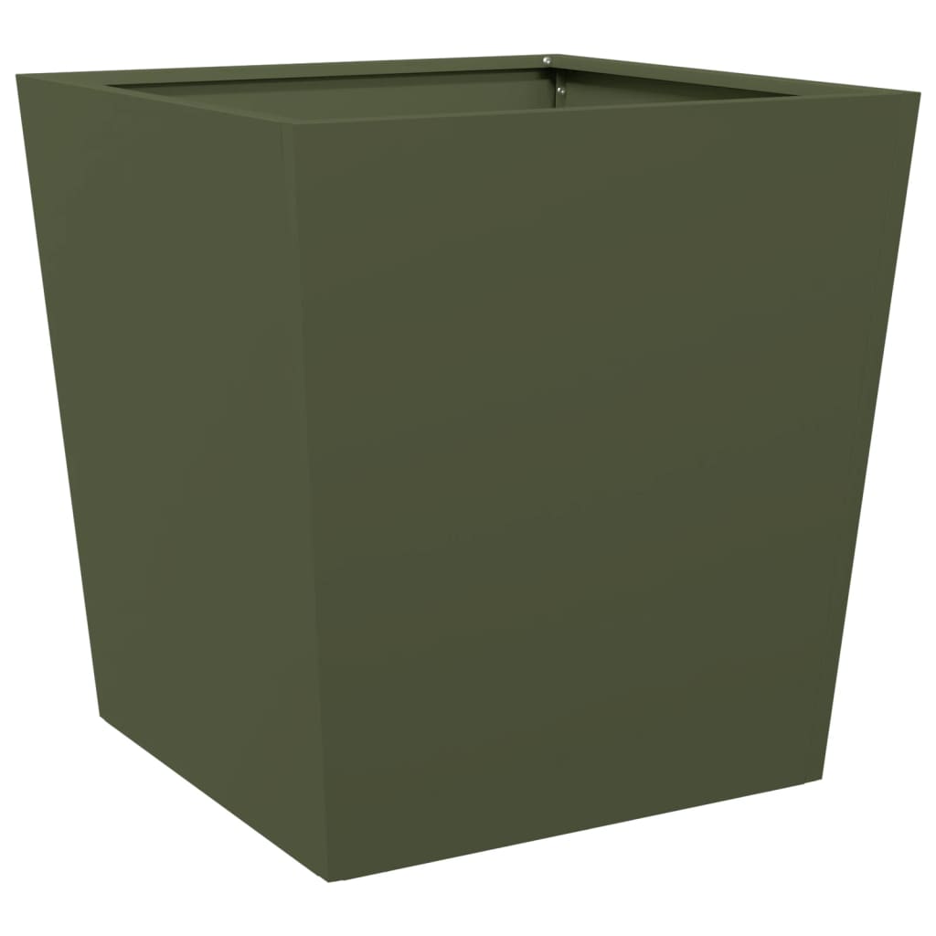 Plantenbak 50x50x50 cm staal olijfgroen