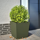 Planter 50x50x50 cm steel olive green