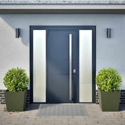 Plantenbakken 2 st 50x50x50 cm staal olijfgroen