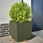Planters 2 pcs 50x50x50 cm steel olive green
