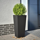 Plant pot 35x35x75 cm steel black