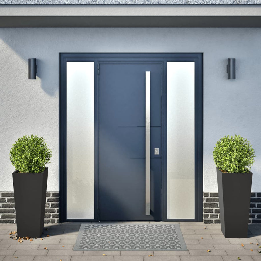 Plantenbakken 2 st 35x35x75 cm staal zwart