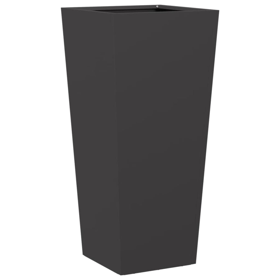 Plantenbakken 2 st 35x35x75 cm staal zwart
