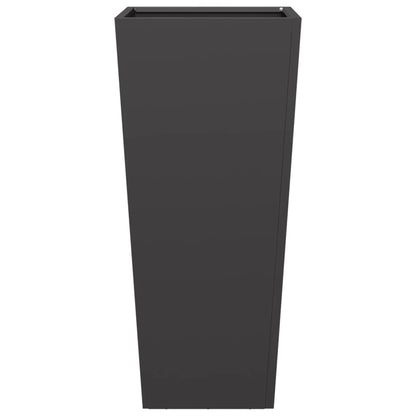Plantenbakken 2 st 35x35x75 cm staal zwart