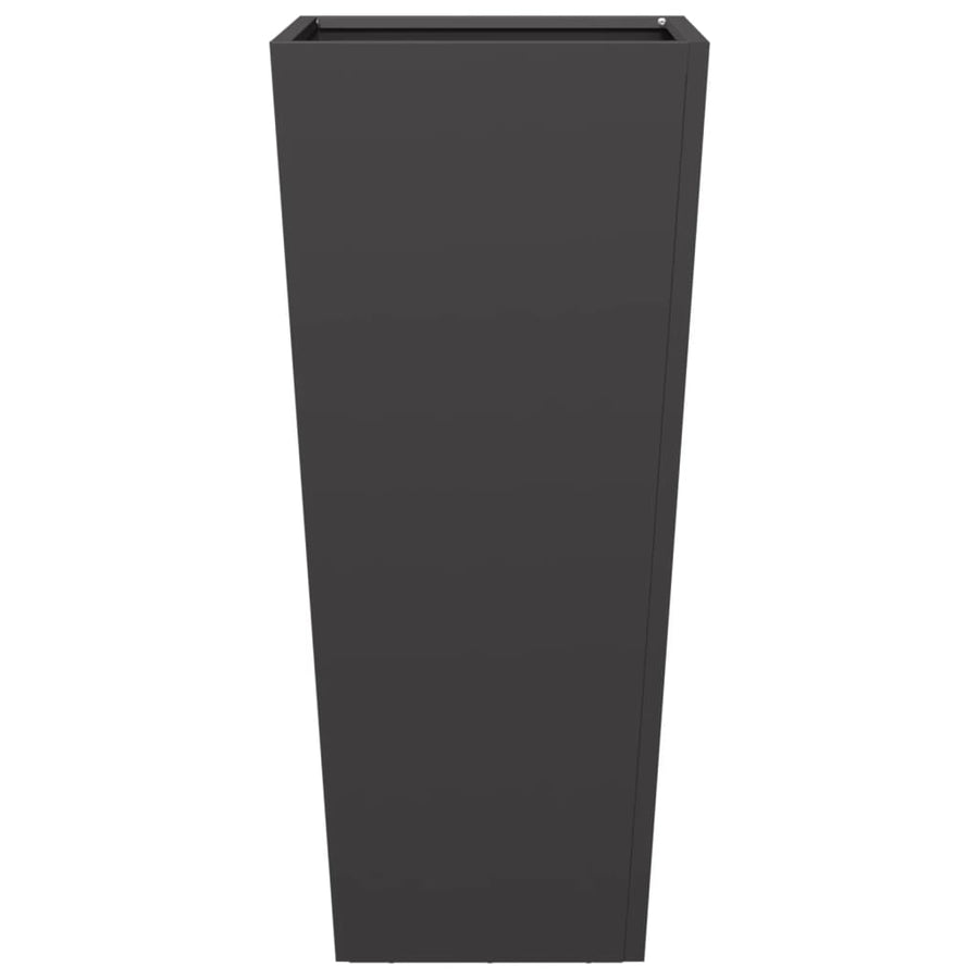 Plantenbakken 2 st 35x35x75 cm staal zwart