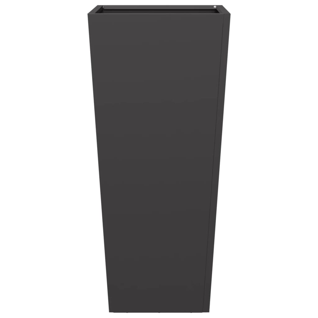 Plantenbakken 2 st 35x35x75 cm staal zwart