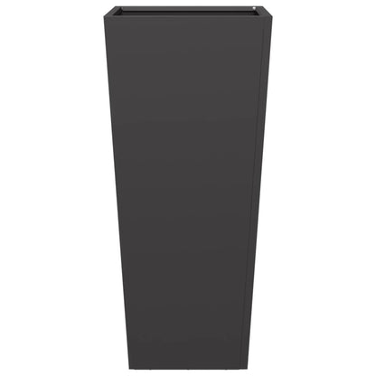 Plantenbakken 2 st 35x35x75 cm staal zwart