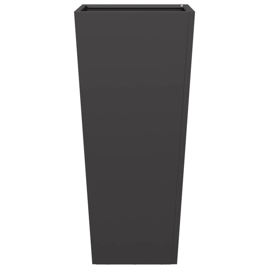 Plantenbakken 2 st 35x35x75 cm staal zwart