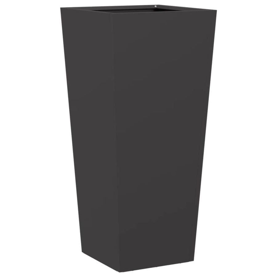 Plantenbakken 2 st 35x35x75 cm staal zwart