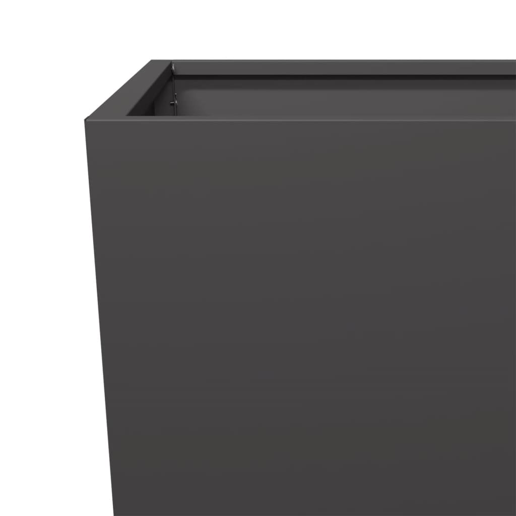 Plantenbakken 2 st 35x35x75 cm staal zwart