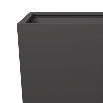 Plantenbakken 2 st 35x35x75 cm staal zwart