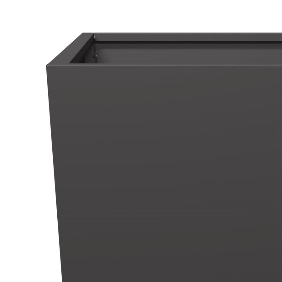 Plantenbakken 2 st 35x35x75 cm staal zwart
