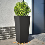 Plantenbak staal 35x35x75 cm zwart 2 stuks