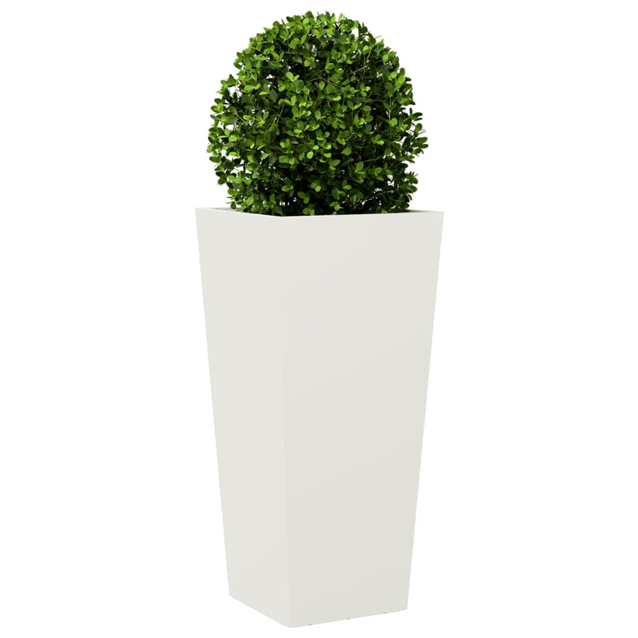 Plantenbakken 2 st 35x35x75 cm staal wit
