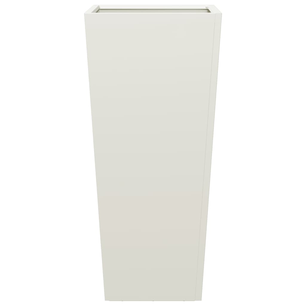 Plantenbakken 2 st 35x35x75 cm staal wit