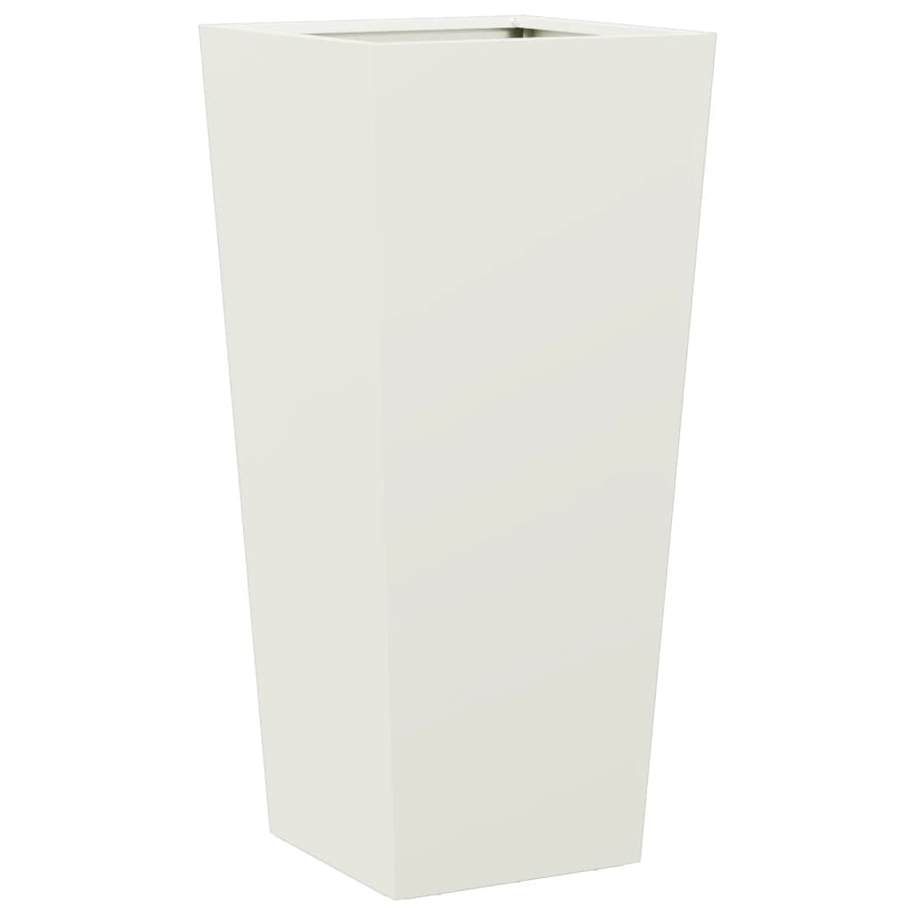 Plantenbakken 2 st 35x35x75 cm staal wit