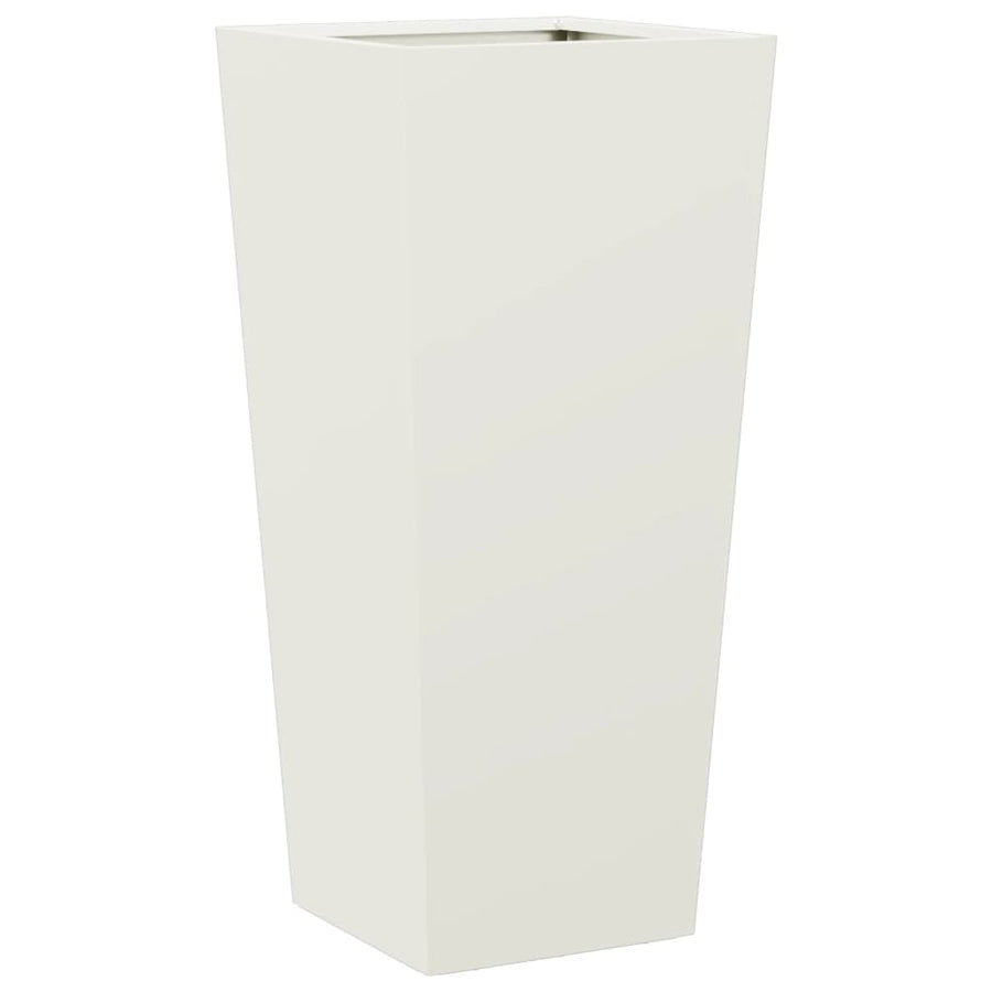 Plantenbakken 2 st 35x35x75 cm staal wit