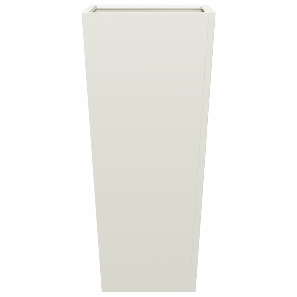 Plantenbakken 2 st 35x35x75 cm staal wit