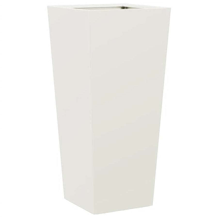 Plantenbakken 2 st 35x35x75 cm staal wit