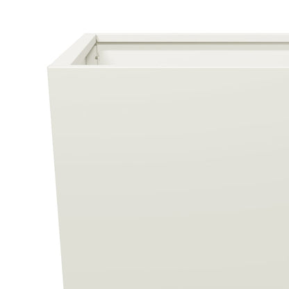 Plantenbakken 2 st 35x35x75 cm staal wit