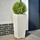 Plantenbak staal wit 35x35x75 cm 2 stuks