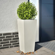 Plantenbak staal wit 35x35x75 cm 2 stuks
