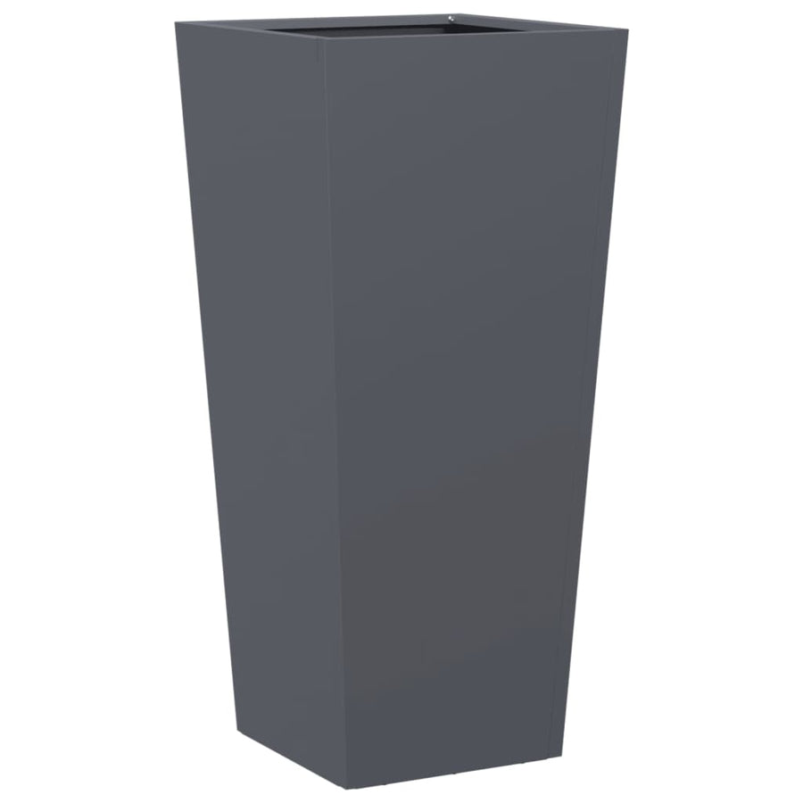 Plantenbak 35x35x75 cm staal antracietkleurig