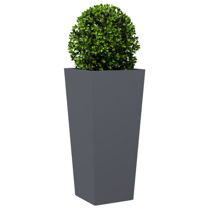 Plantenbak 35x35x75 cm staal antracietkleurig