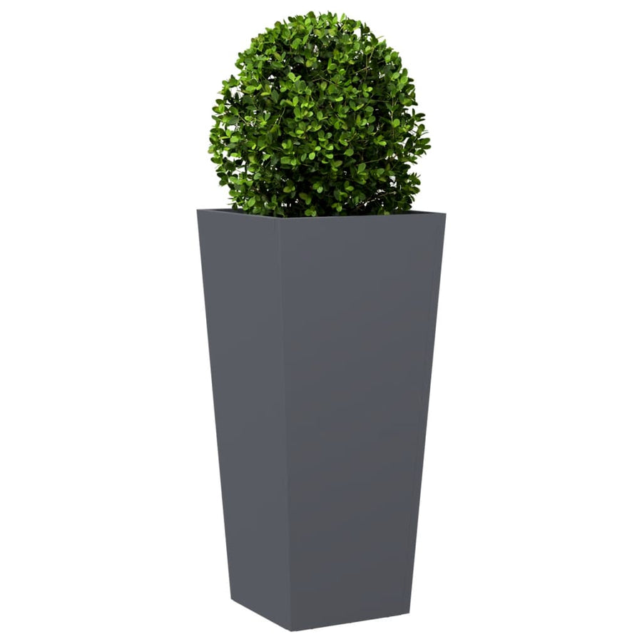 Plantenbak 35x35x75 cm staal antracietkleurig