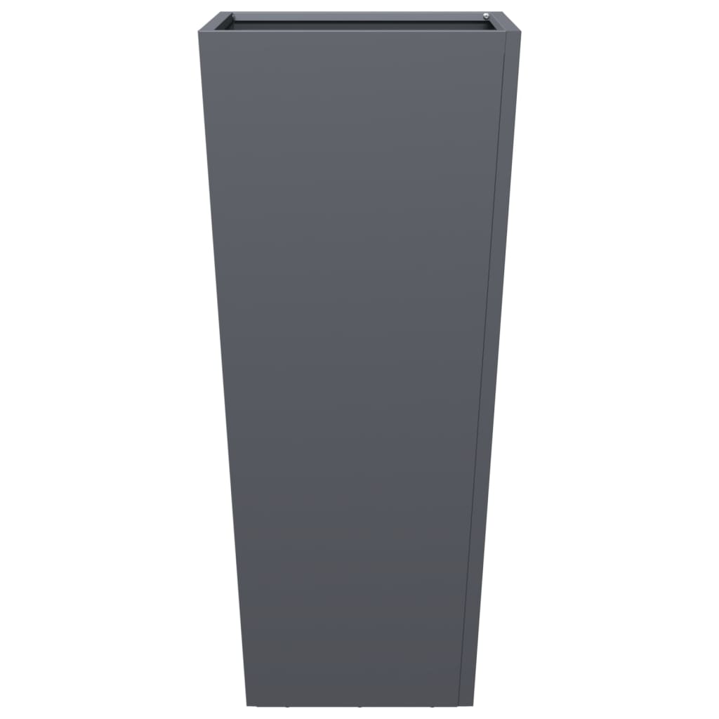 Plantenbak 35x35x75 cm staal antracietkleurig