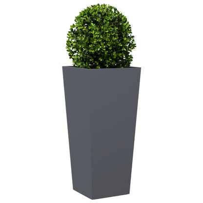 Plantenbakken 2 st 35x35x75 cm staal antracietkleurig
