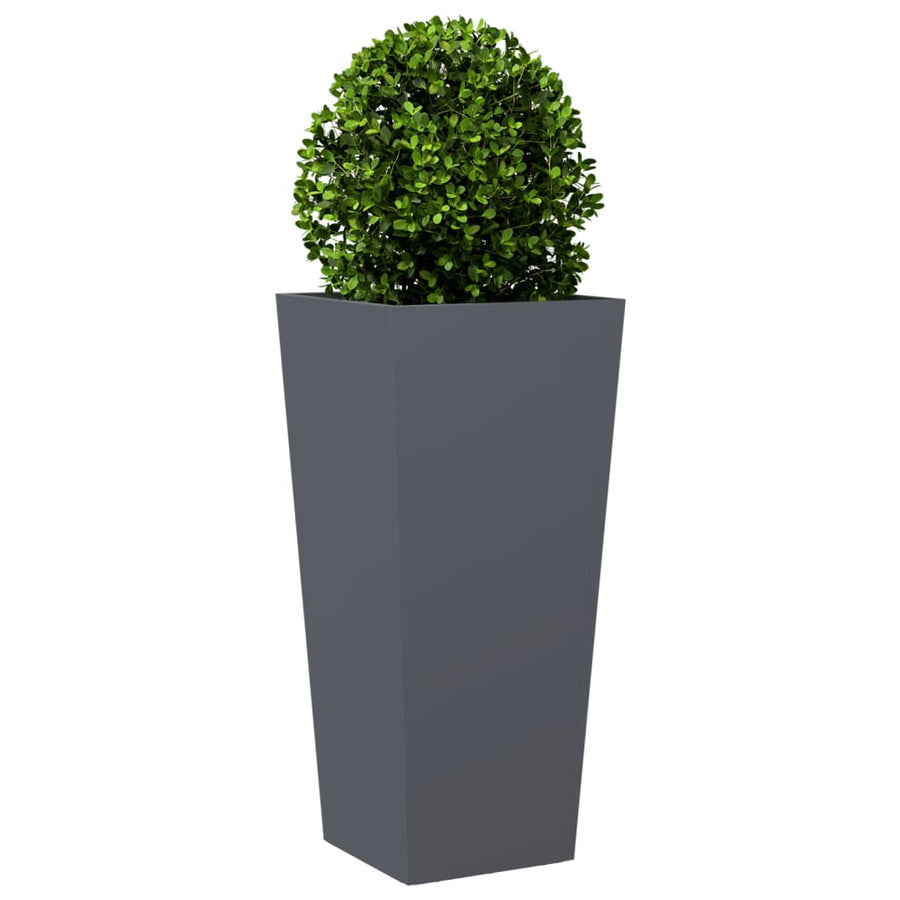 Plantenbakken 2 st 35x35x75 cm staal antracietkleurig